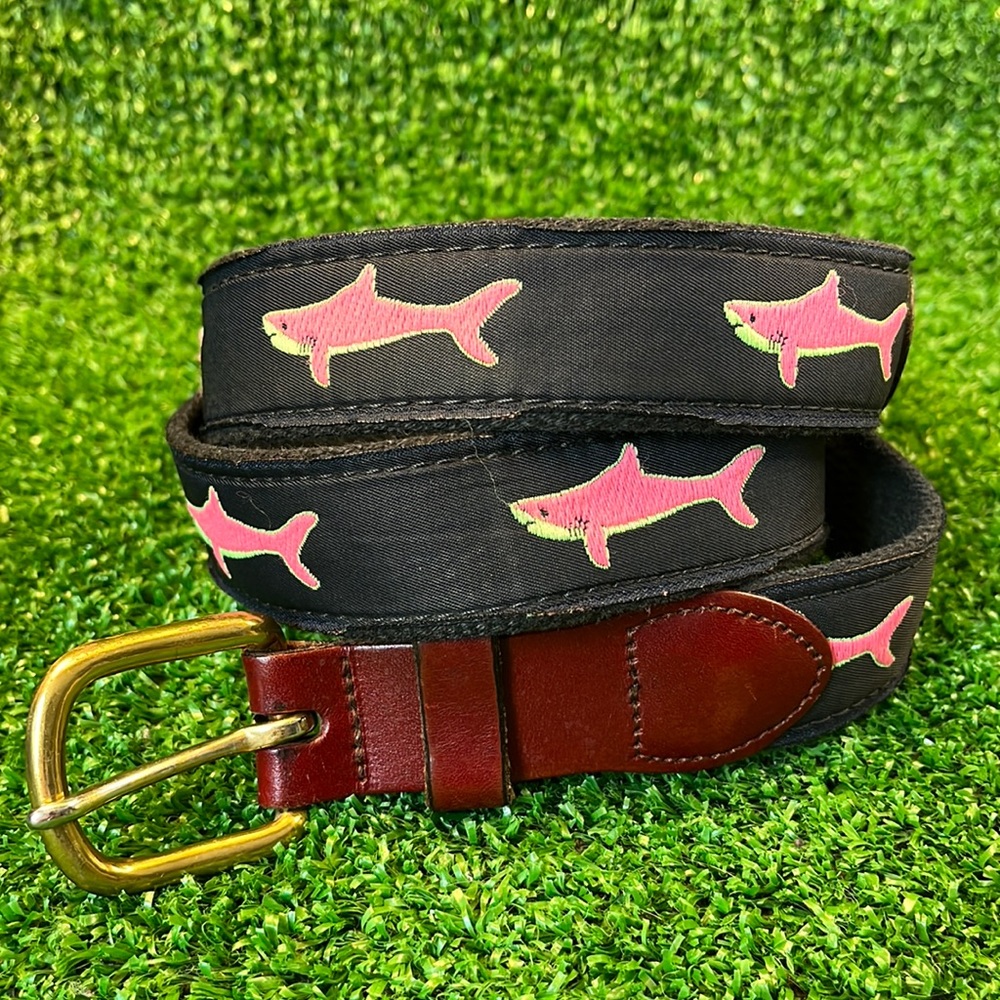 Vintage “Leather Man” Hot Pink Sharks and Leather Belt